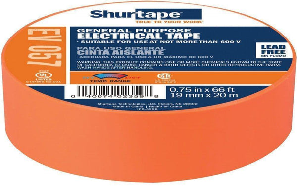 Shurtape EV 57 General Purpose, Flame Retardant, Vinyl Electrical Tape-TapeMonster